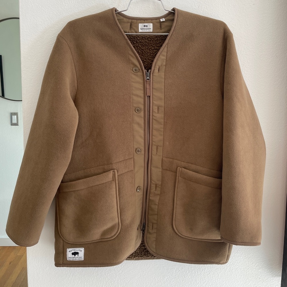 Uniqlo oversized teddy jacket
